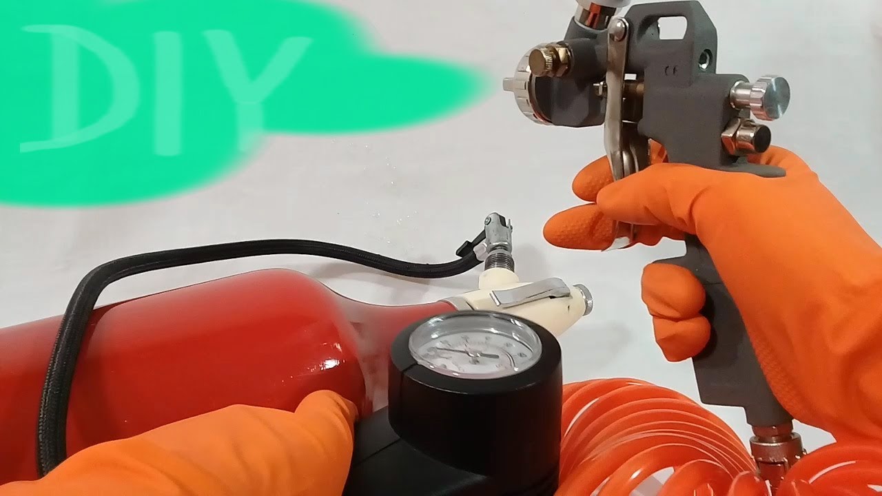 Компрессор для краскопульта из автонасоса и сифона для газирования воды
