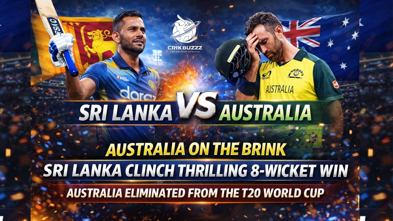 Sri Lanka Stuns Australia: Sri Lanka Super 8 Spot with Win | Aussie Eliminated From T20 World Cup