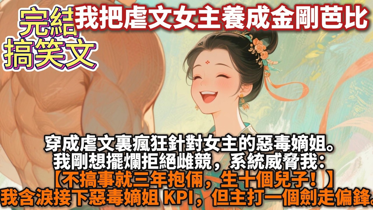 完結搞笑文：穿成虐文裏瘋狂針對女主的惡毒嫡姐。我剛想擺爛拒絕雌競，系統威脅我：【不搞事就三年抱倆，生十個兒子！】我含淚接下惡毒嫡姐 KPI，但主打一個劍走偏鋒。每天雞鳴準時拎起嬌弱女主，繞院跑三圈
