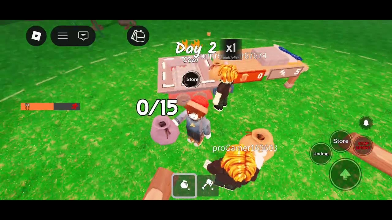Playing roblox (99 night in the forest) 