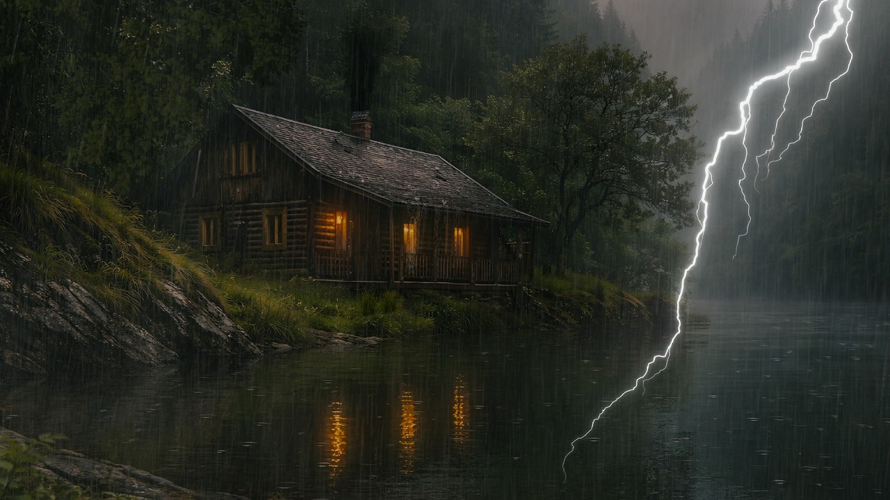 Fall Asleep Fast 🌩️ Midnight Forest Storm with Relaxing Rain Sounds