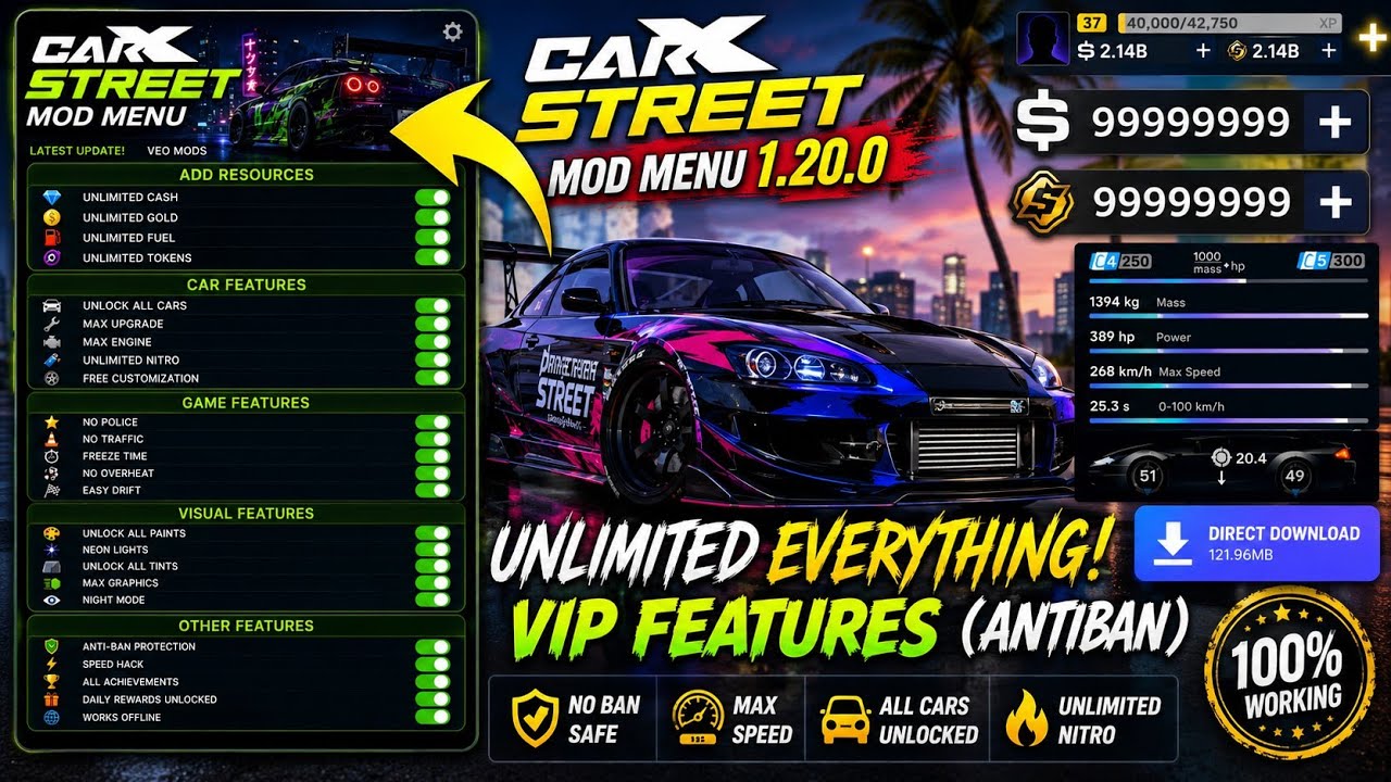 NEW🤑! Car X Street HACK! MOD APK v1.20.0 (VIP Unlimited Money, Unlocked All Cars) for Android iOS