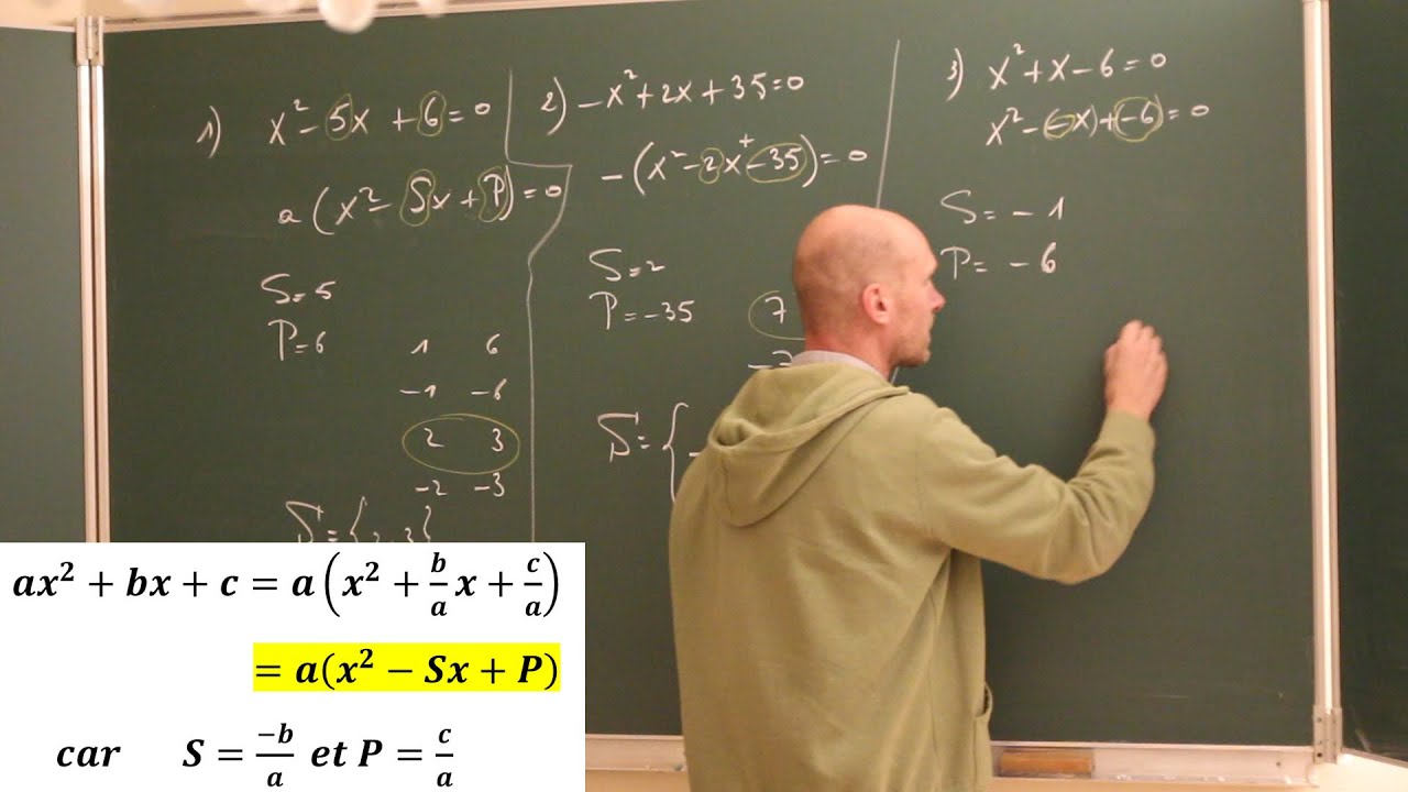 Somme produit - Equation du second degré - démonstration des formules - exercices