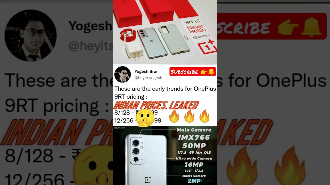 OnePlus 9RT 🔥 Indian Prices Leaked Lounch Date Confirmed🔥#shorts #oneplus9rt #hrsatishtechno