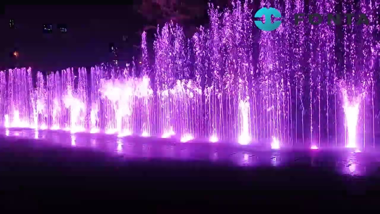 Dry deck fountain with Water switches and Multi Jet nozzles by FONTA