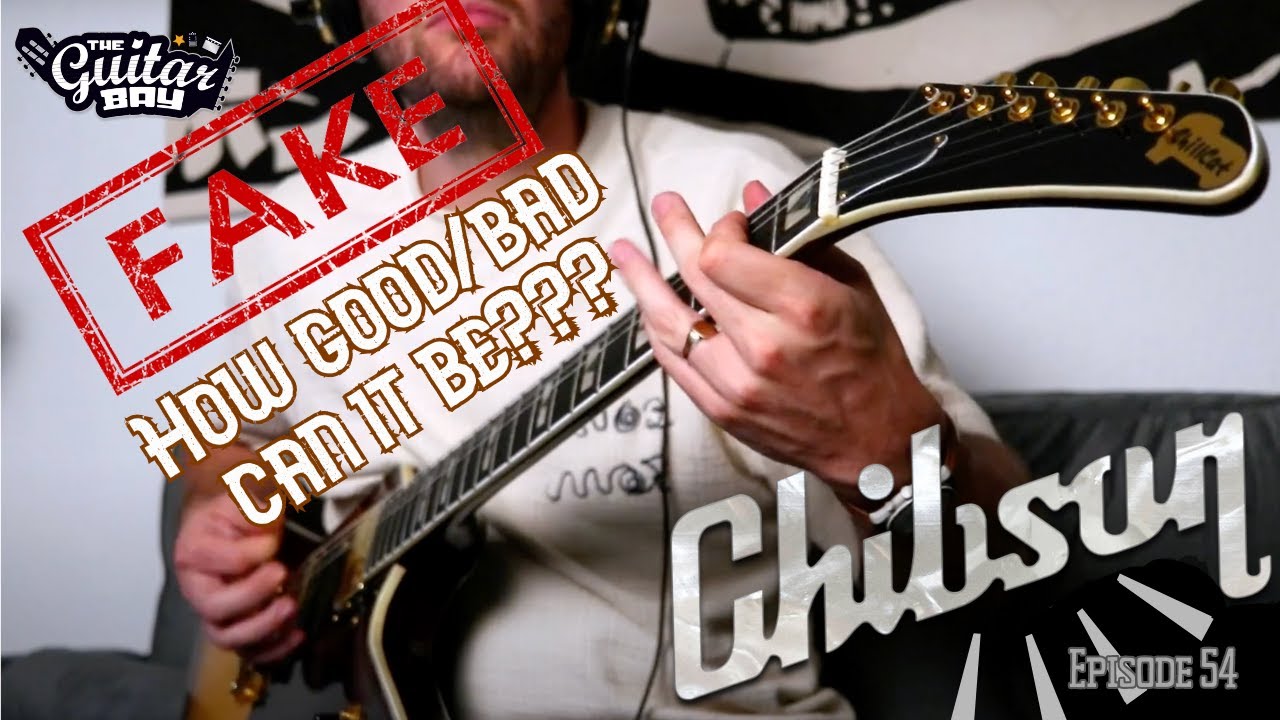 Trying out a Fake Chinese CHIBSON Guitar (Explorer Chillcat) - The Guitar Bay