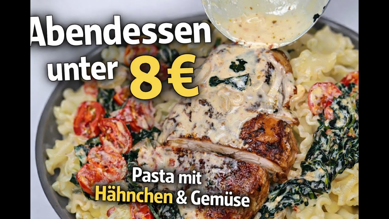 🍝 Cremige Hähnchen-Pasta mit Spinat & Tomaten 🍗