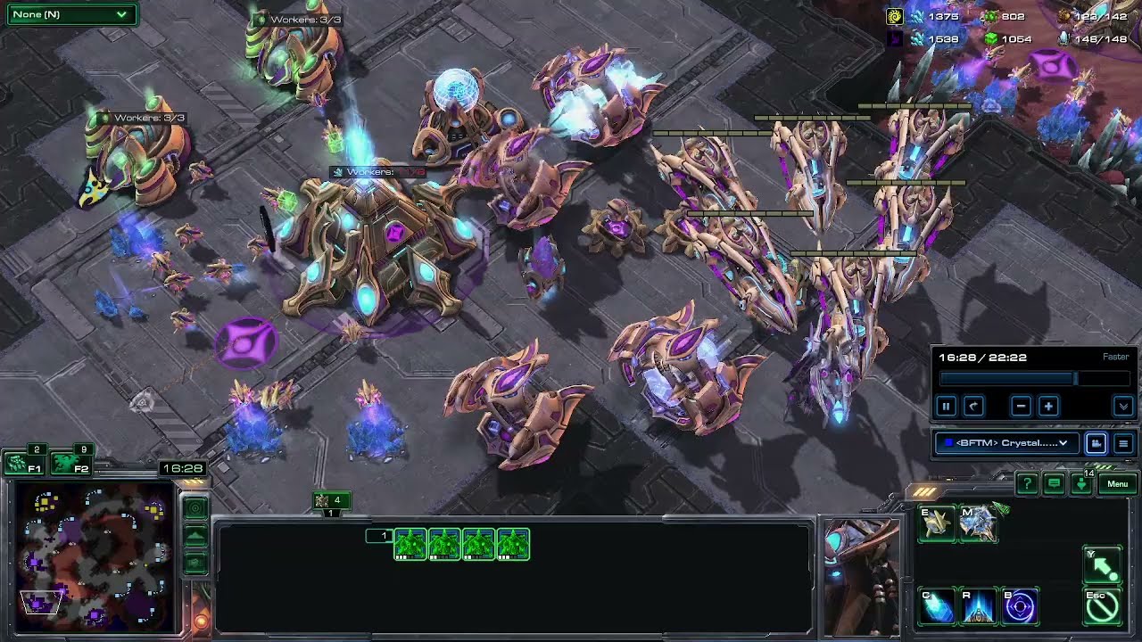 Starcraft 2 Gold Protoss VS Zerg - Carriers and Void Rays Against Hydralisks, Queens and Corruptors