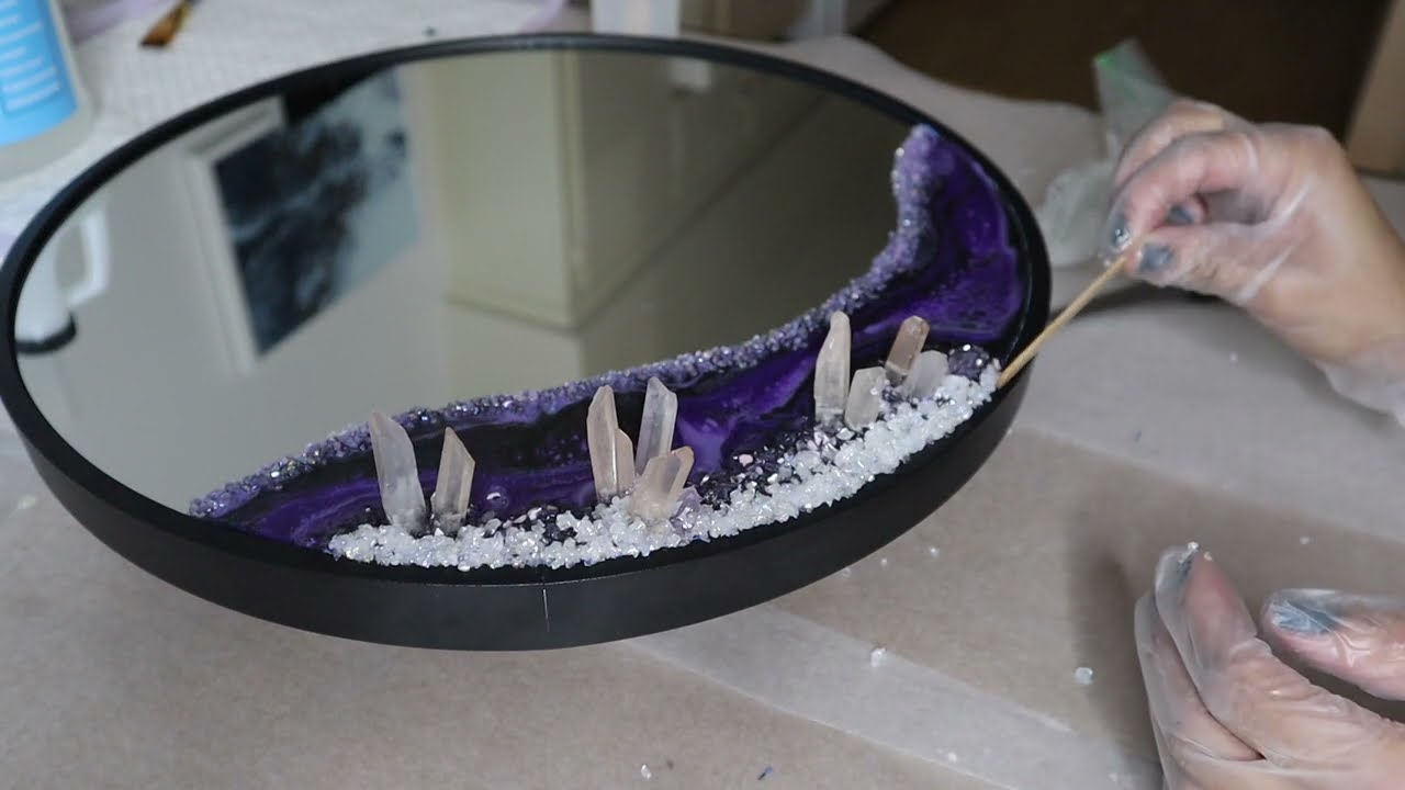 How to Make a Stunning Resin Geode Mirror Using Real Crystals (Step by Step Tutorial)