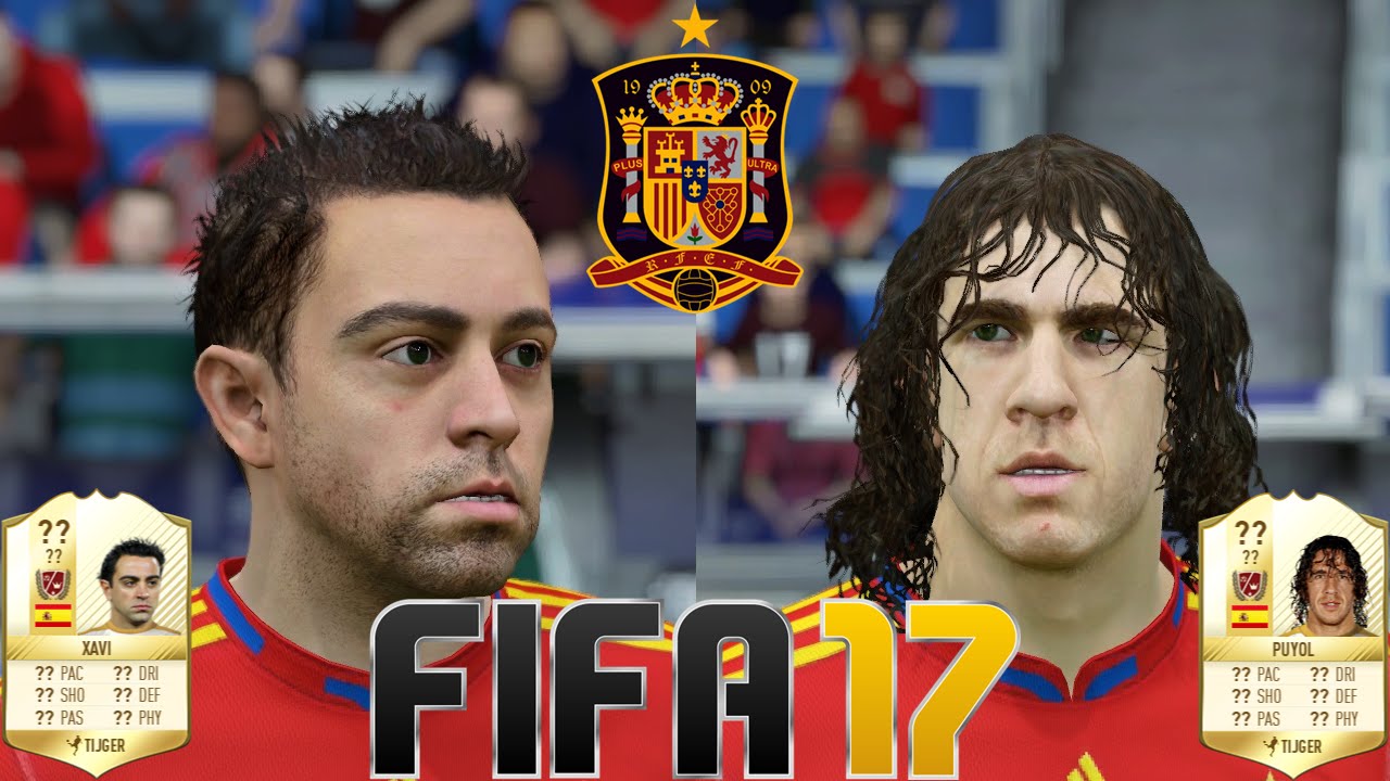 FIFA 17 - New Legends (with Game Faces) - Spain - Xavi, Puyol, Raul & more!