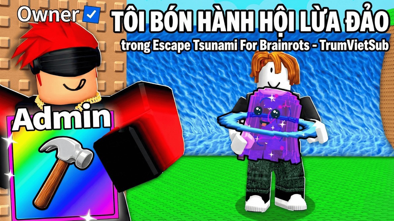 TÔI bón hành HỘI LỪA ĐẢO trong Escape Tsunami For Brainrots - TrumVietSub -