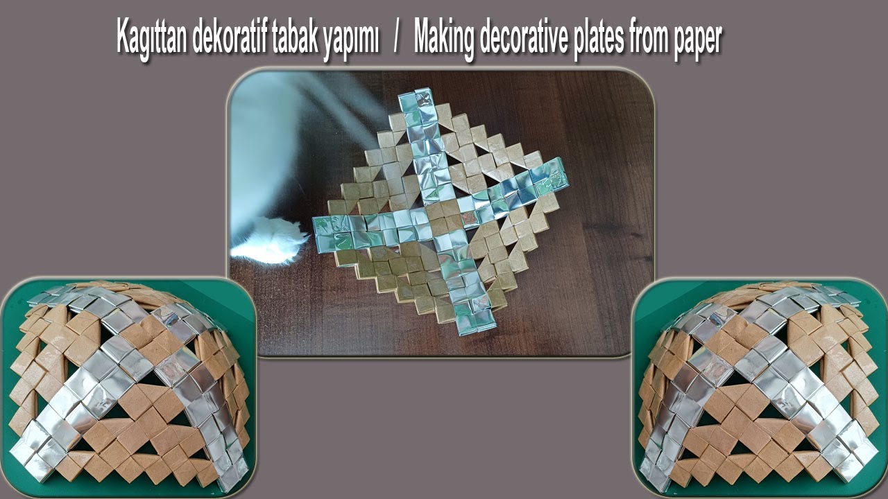 Kağıttan dekoratif tabak yapımı  /  Making decorative plates from paper  💕 /  Geridönüşüm / Recycle
