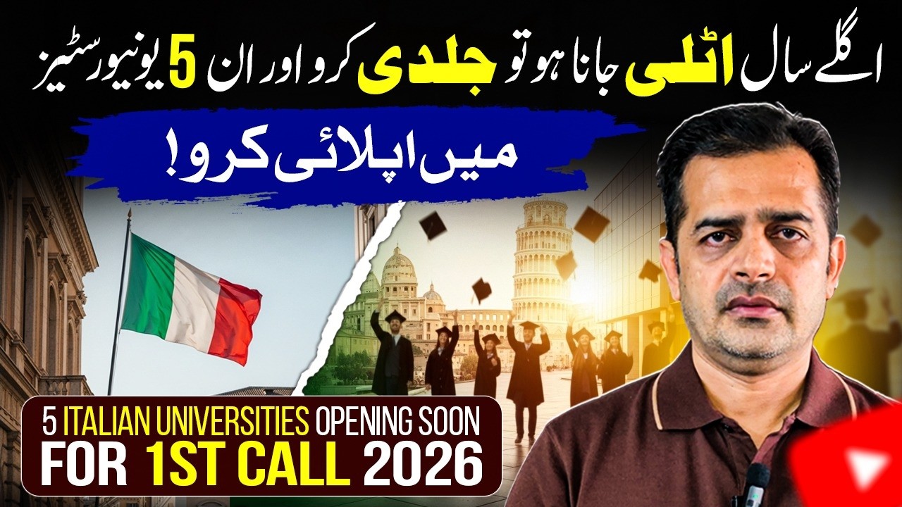 Study in Italy 2026 Intake | First Call | Apply Early to 5 Universities in Italy for Scholarships