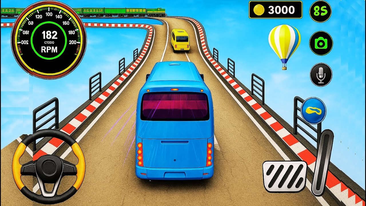 Crazy Bus Mega Ramp Impossible Racing - Bus Stunts Impossible Tracks - Android Gameplay Video