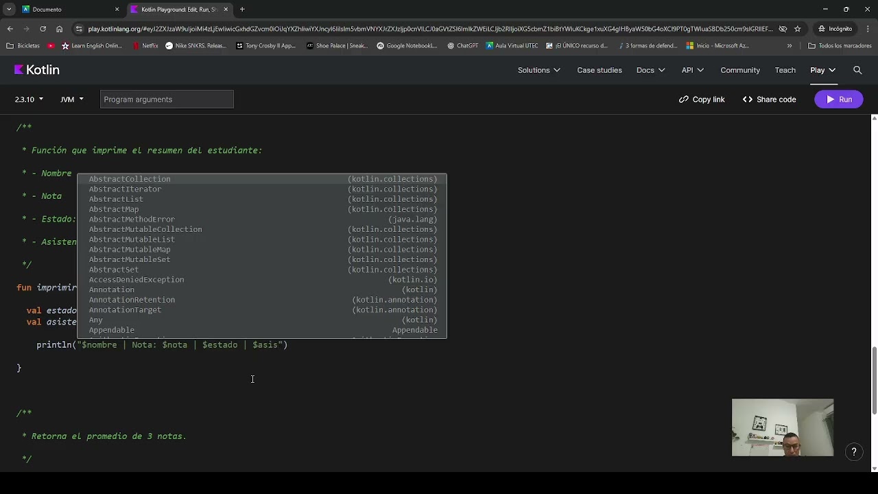 Ejercicio: “Mini Control de Asistencia y Promedios”