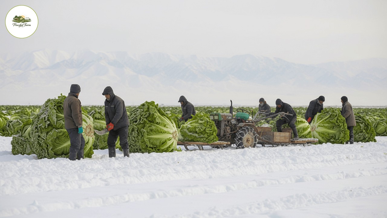 ASMR Relaxation in the Countryside | How Iranian Farmers Grow and Harvest Lettuce By Hand