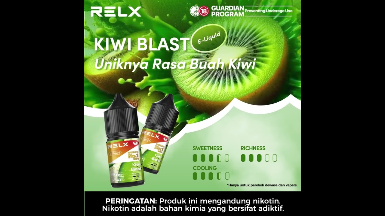 RELX E liquid Kiwi Blast, si sensasi unik yang cuma bisa kamu temukan di sini! #relx #liquid