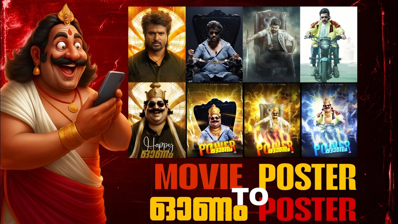 MOVIE POSTER TO ONAM POSTER | 2025 | A S MEDIA WORK