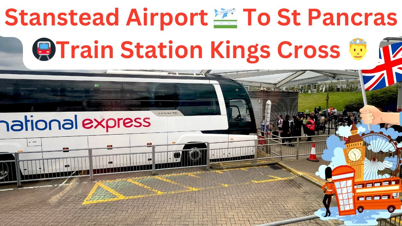 London Stansted Airport✈️ to Kings Cross St Pancras Train Station 🇬🇧   4K