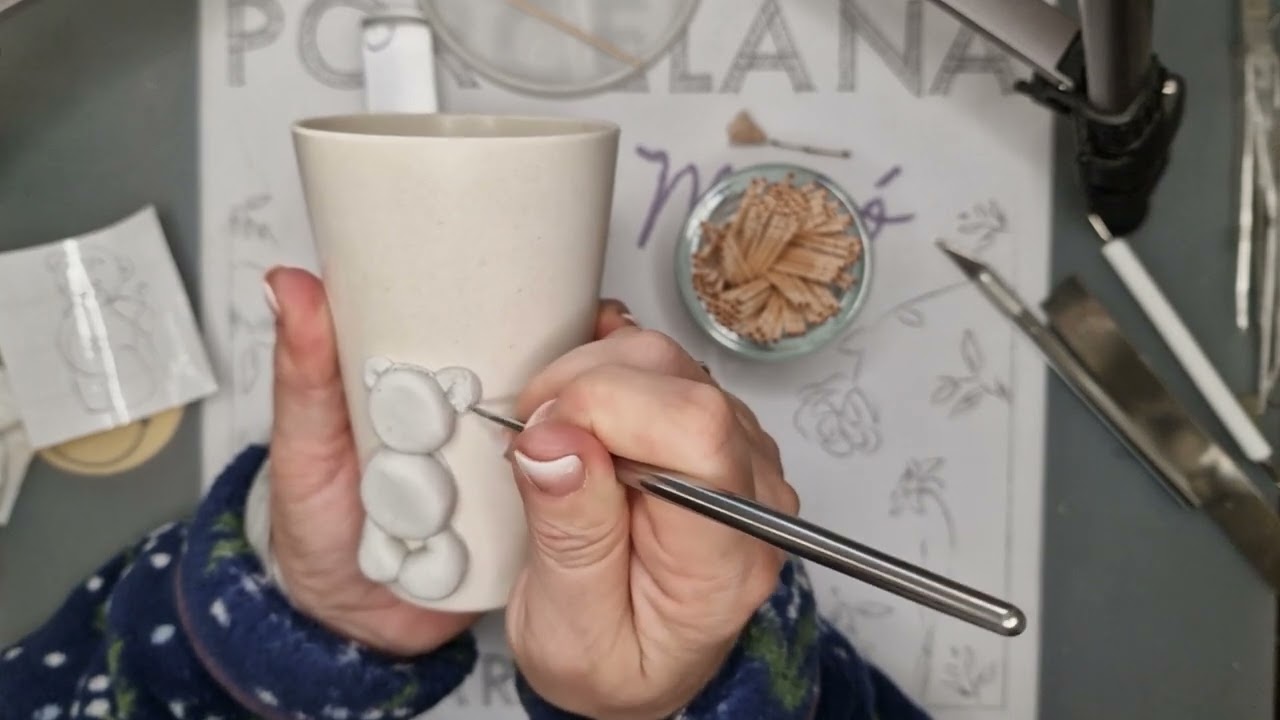 Cómo hacer🐻 OSITO para porta lápices en porcelana fría. Paso a paso