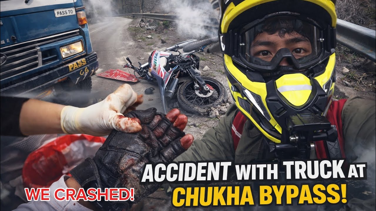 DAWA T ACCIDENT | Truck Hit Our Bike at Chukha Bypass… We Were Both on It 😳