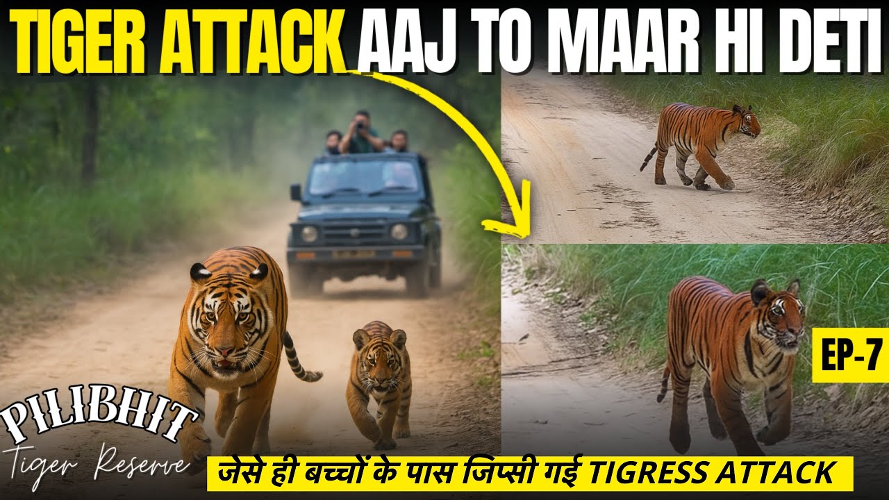 Tiger Attack Pilibhit Tiger Reserve - Pilibhit Jungle Safari मैं दिखे 3 TIGER - Chuka Beach Pilibhit