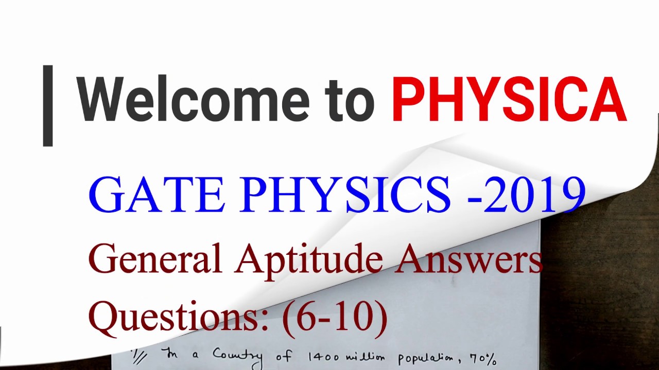 GATE PHYSICS 2019 | General Aptitude (6-10) Solutions