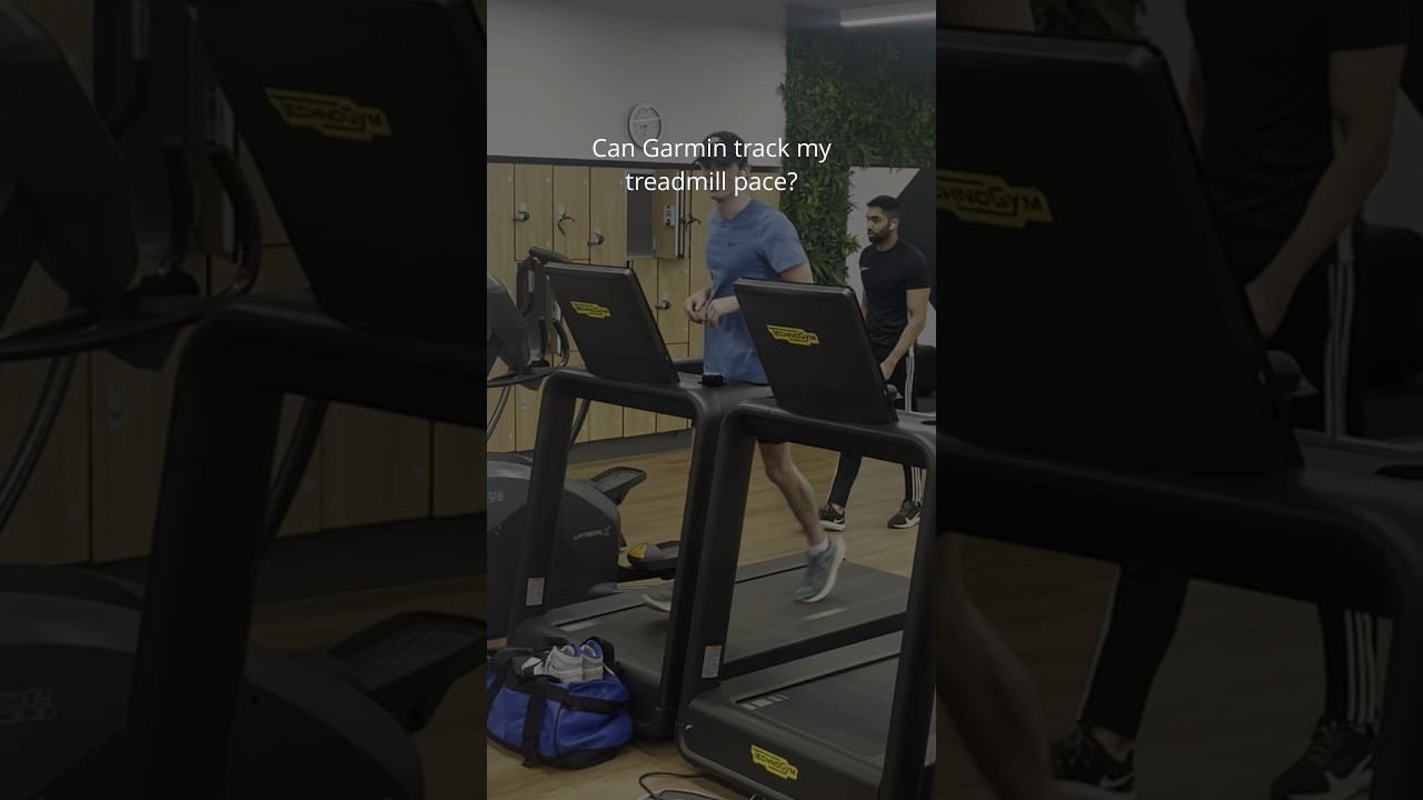 Garmin tracks your pace on a treadmill using an accelerometer built into the watch.