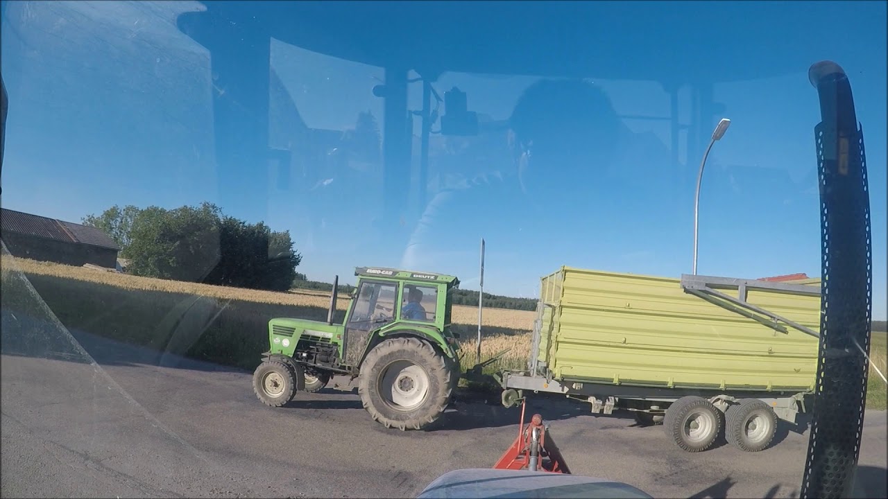 Gerste dreschen 2018 bei uns Kleinbauern