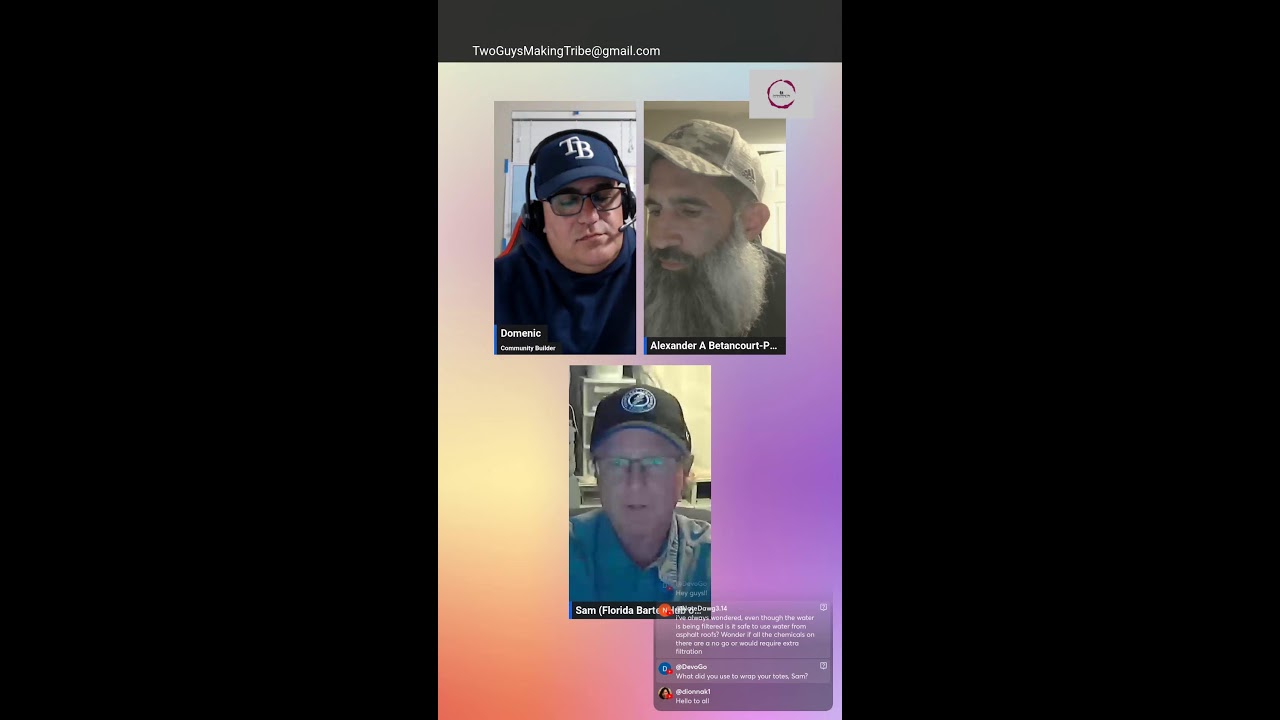 Two Guys Making Tribe - Live Stream! Episode 27 - Rain Catchment Planning & Installation 📱