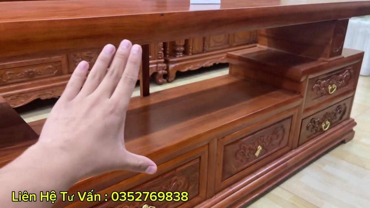 Em Hậu Chia Sẻ Phân Tích Mẫu Kệ TiVi Sofa 6 Ngăn Kéo Gỗ Hương Đá Hàng Kỹ