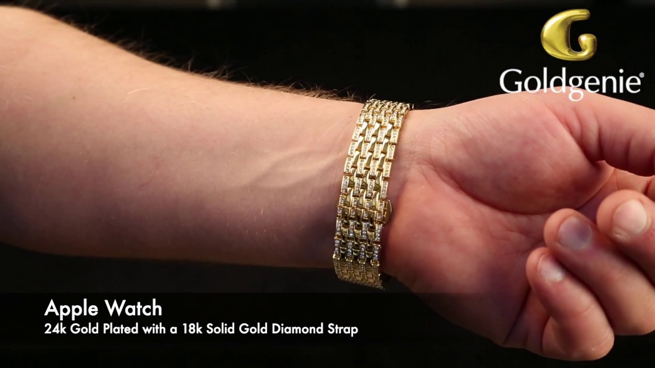 Gold Apple Watch 6 | 18k Solid Gold | Diamond Strap | Luxury watch | Goldgenie | Video