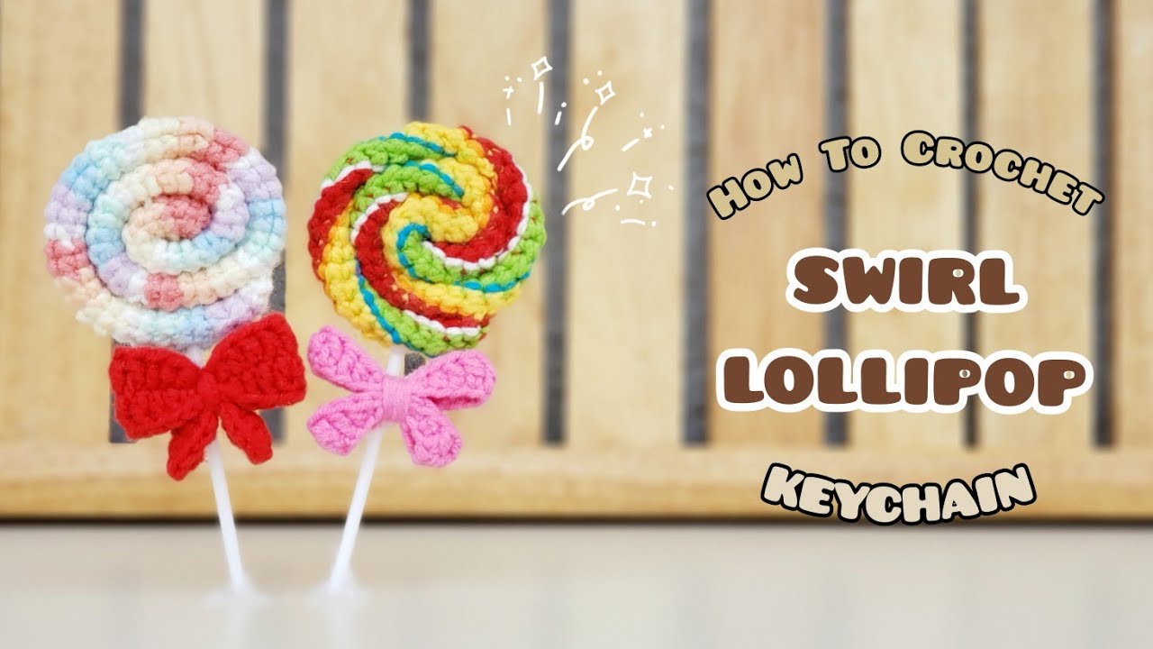 Crochet Swirl Rainbow Lollipop Keychain | Amigurumi Tutorial | SpringDay DIY