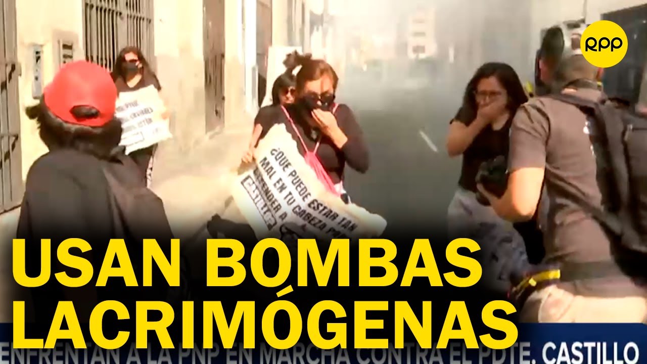 Marcha contra Pedro Castillo en Lima: se registran enfrentamientos entre manifestantes y policías