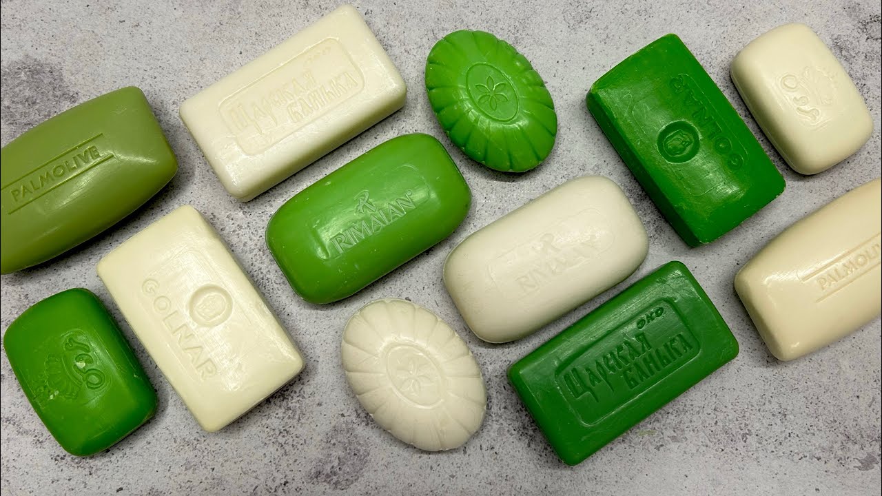 Dry soap cutting 🤍💚/ Резка сухого мыла / «Мальные братья» ASMR