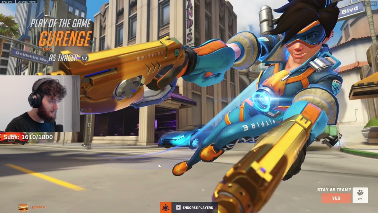 Dafran TRACER, SOLDIER 76 COMPETITIVE Gameplay! [ OVERWATCH VOD Replays ]
