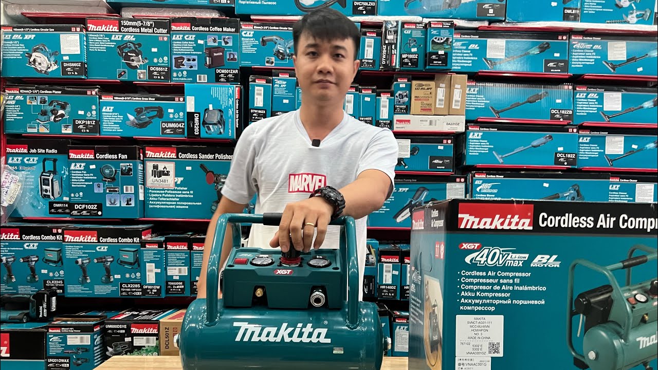 Review máy nén khí dùng pin Makita 40V AC001G/ AC001GZ (7.6 lít, 135 PSI)