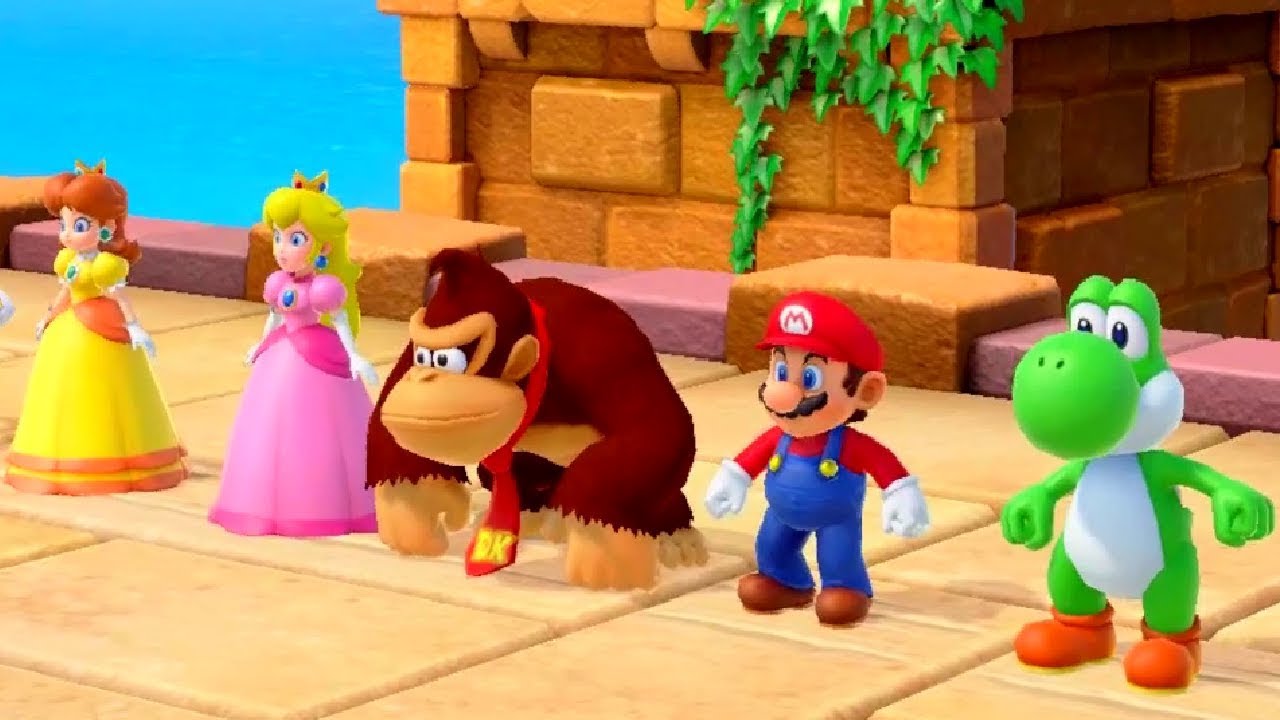 Super Mario Party - Minigames - DK vs Mario vs Luigi vs Wario