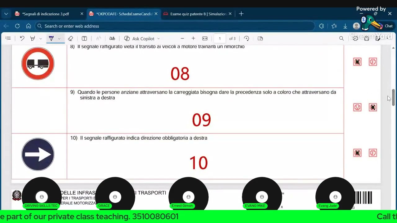 OKPODAFE OGHENEKARO , EXAME DI CONSEGUIMENTO RESULT -PATENTE B IN ENGLISH LANGAUGE . JOIN THE CLASS