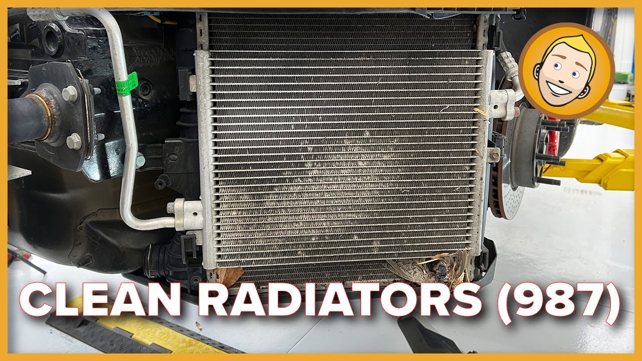 How to CLEAN THE RADIATORS of a Porsche Cayman 987/ 911 997