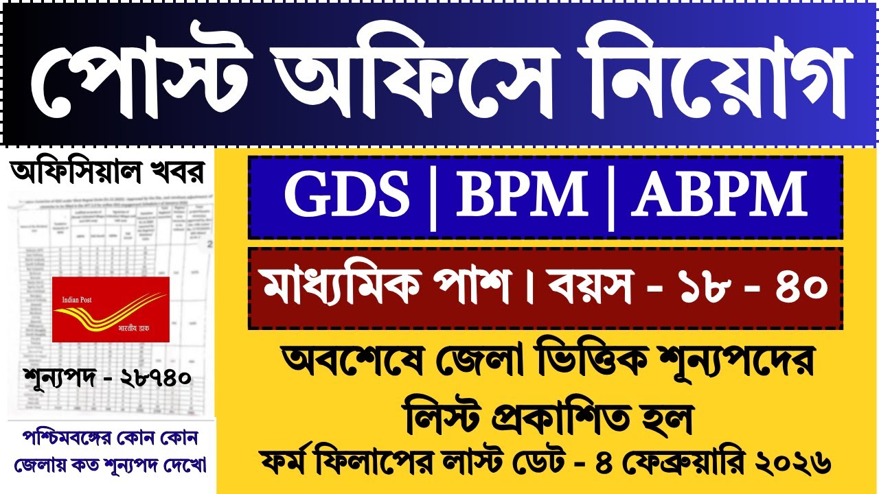 Post Office GDS 28740 Circle Wise Vacancy List Out 🔥| India Post GDS Vacancy 2026 | GDS 2026 |