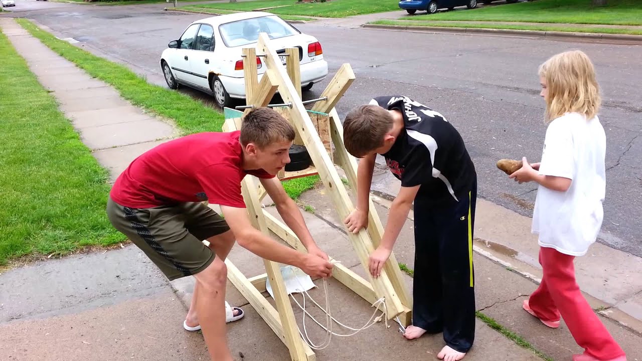 Trebuchet Launching 7th Grade Science Project