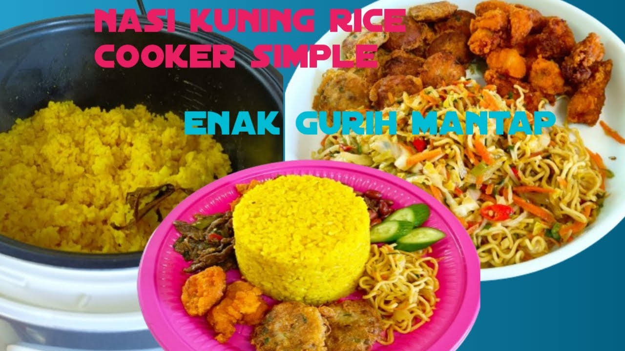 RESEP NASI KUNING RICE COOKER PULEN GURIH ANTI GAGAL.