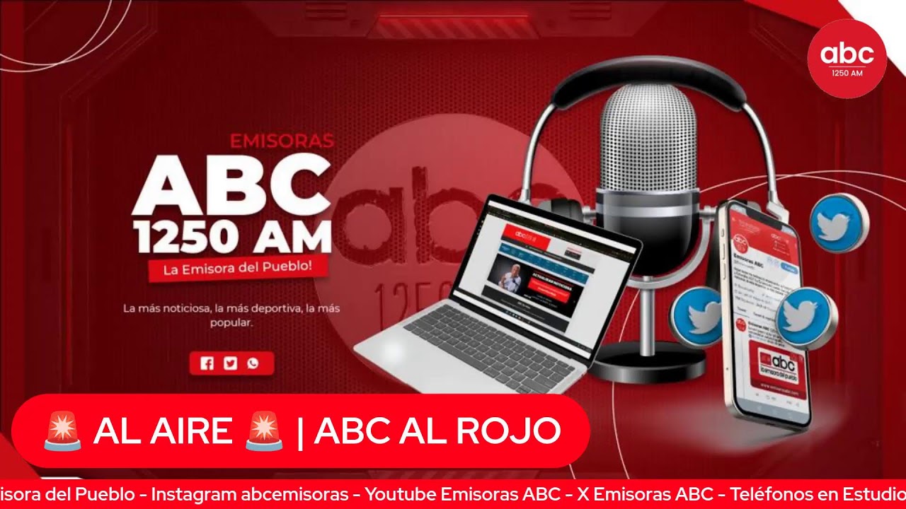 #ABCALROJO  Conduce: Osvaldo Castilla Rojas  10 de Marzo  2026  ABC La Emisora del Pueblo 1.250 AM