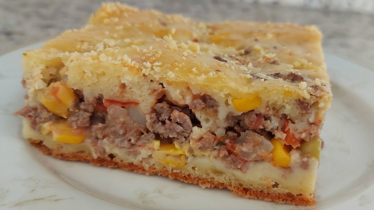 TORTA DE CARNE MOÍDA COM MASSA DE CREME DE LEITE | FÁCIL DE FAZER | DE LIQUIDIFICADOR 😋😋