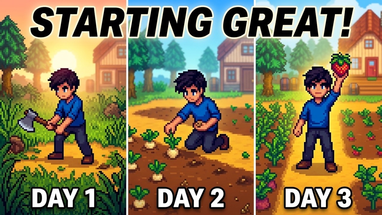 Modded Stardew Valley Spring Day 1-3 - Staring out Great!