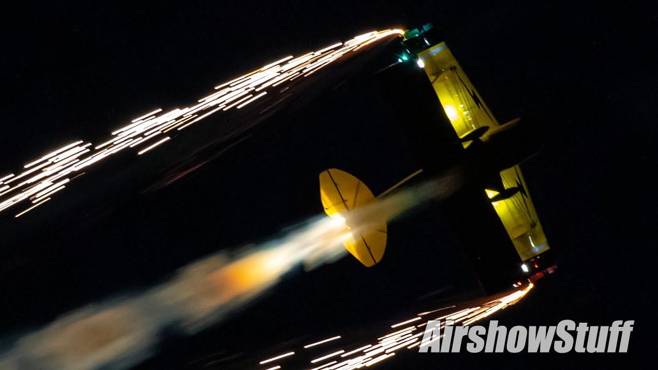 Pitts Biplane Firework Aerobatics - Buck Roetman - Black Flag 2020