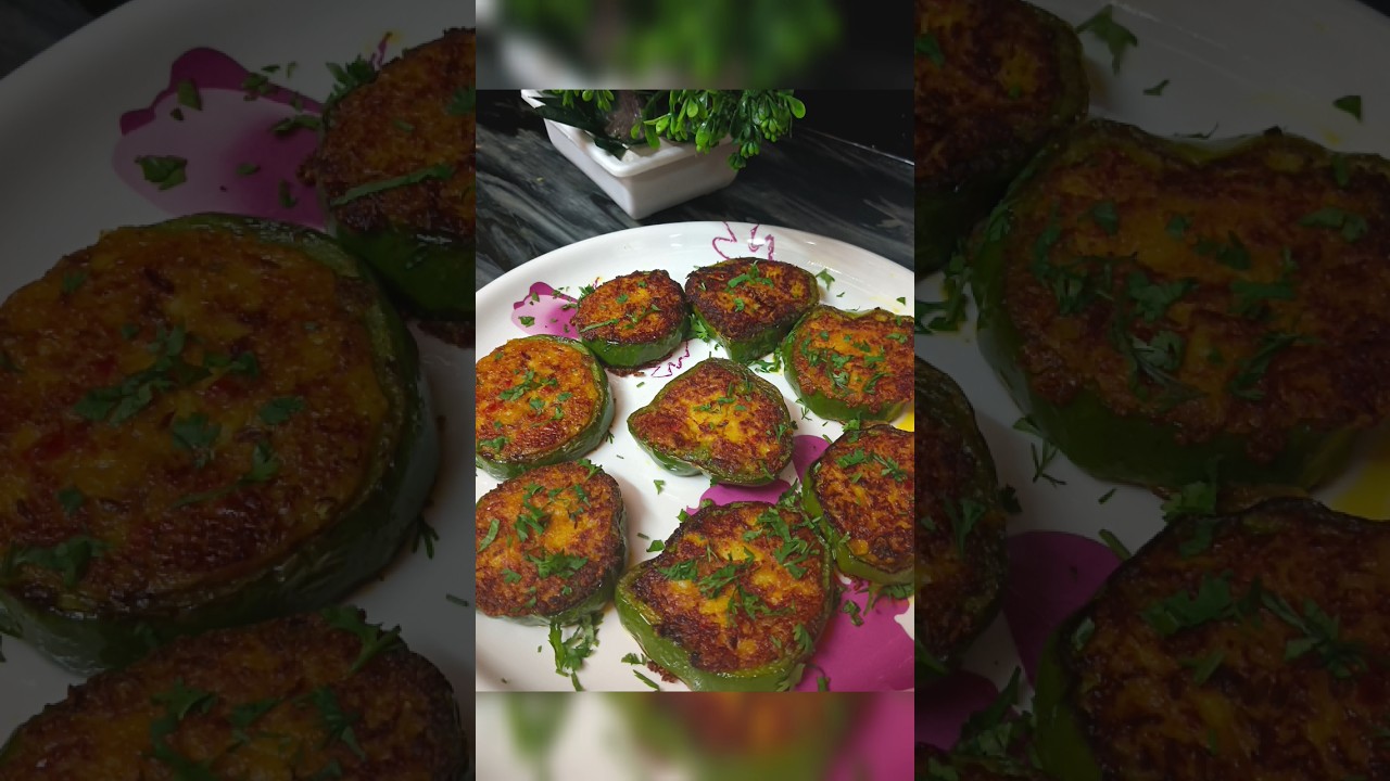 #Bharwa Shimla Mirch 🤤 #stuffed capsicum recipe #shorts #viral #trending shorts