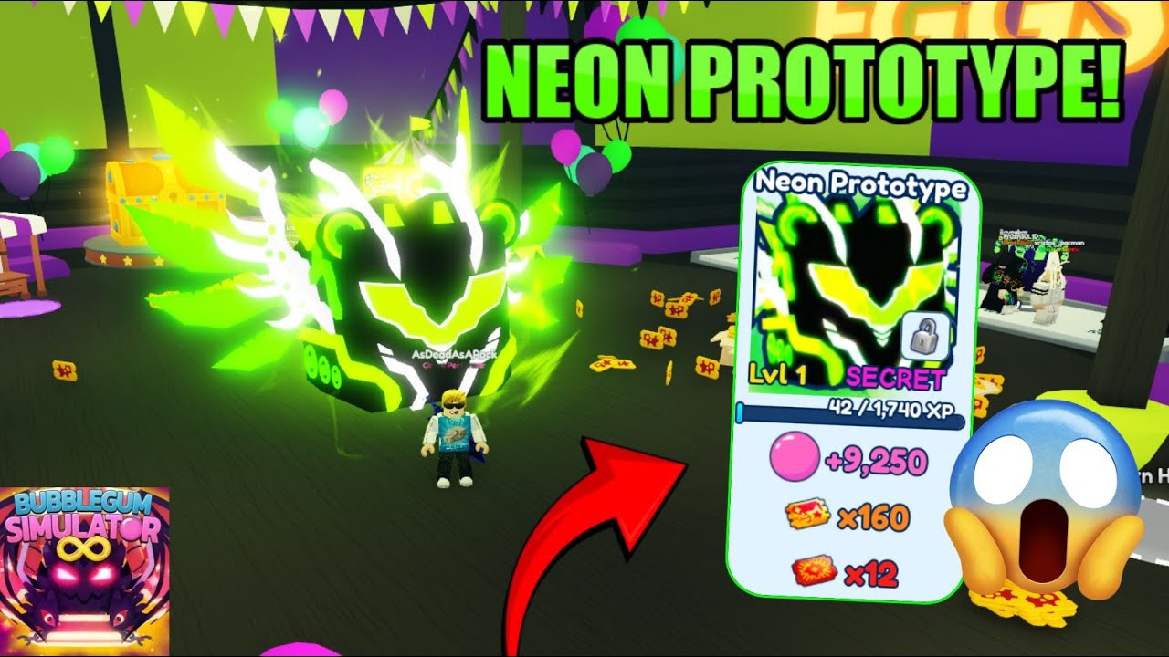 Я получил *нового* секретного питомца — неоновый прототип в Bubble Gum Simulator Infinity! — Roblox