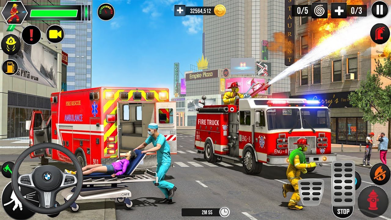 US Firefighter Truck Rescue 3D - Car Games - Android, iOS Gameplay